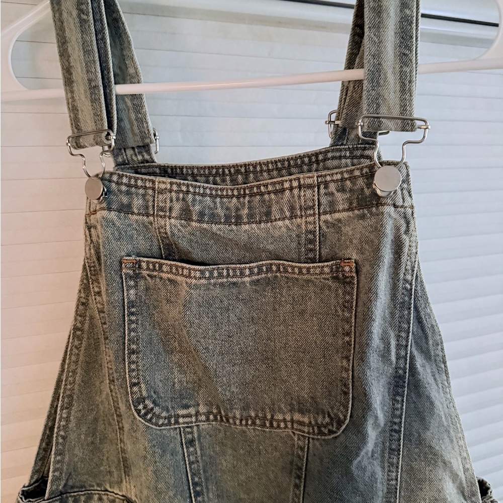 Cider Light Blue Denim Tie-Knot Wide Leg Overalls - Picture 10 of 14